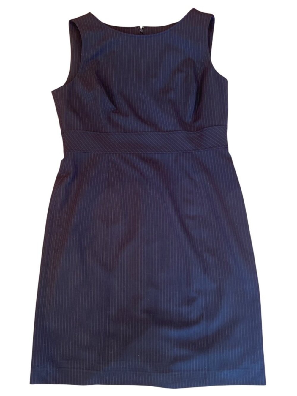 Tahari Arthur S Levine Sheath Dress Women's 16 Navy Pinstripe Sleeveless Office